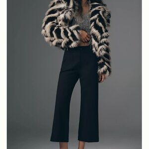 Anthropologie Maeve Black the Colette Ponte Wide Leg crop Pants